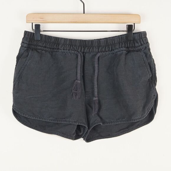 Aritzia Wilfred Free Blak Linen Blend Habitus Shorts Womens Sz M - Picture 1 of 10